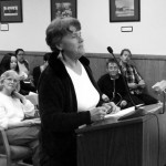 Educator and writer Eva Poole-Gilson reads from her book about her love of the Owens Valley as a young woman 26 years ago. Photo by Charles James