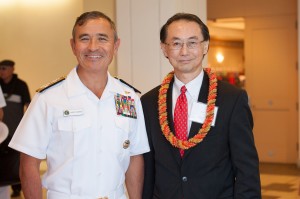 Adm. Harris (left) with JACL National President David Lin. Photo by Johnny Phayakoun