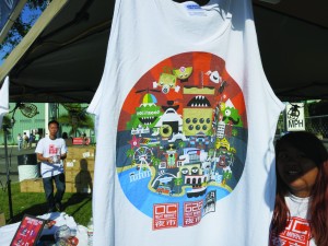 626 Night Market merchandise on sale with the monstrous Bobasaurus Rex as the mascot. Photo by Tiffany Ujiiye