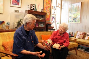 Yosh and Grace Nakamura have their family's art on permanent display in their sitting room in Whittier, Calif. Photo by Eric Swanson