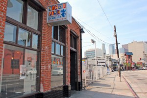 The historic building at Alameda and First Streets, now home to the Señor Fish restaurant, sits across from the Japanese American National Museum. Photo by Nalea J. Ko