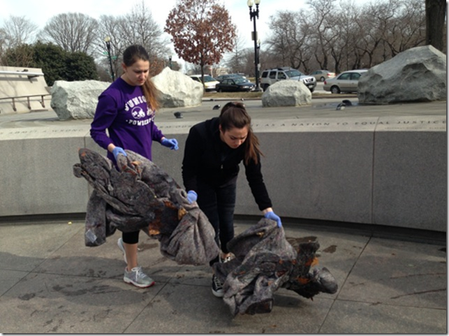 GWU Students Clean National Japanese American Memorial to Patriotism