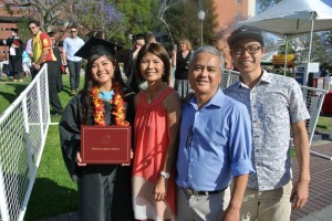 Yamashiro and family at her master's graduation ceremony at USC. Photo courtesy of Michelle Yamashiro