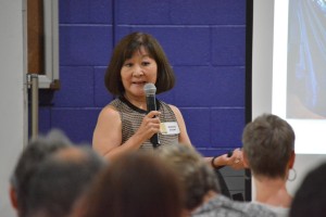 Marsha Aizumi recently spoke in Denver about her incredible personal family journey.  Photo: Gil Asakawa 