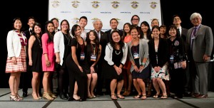 Members from the Kakehashi Program pose for a photo during the Sayonara Banquet in celebration of the announcement that the program will expand to allow more students to participate. Photo: Caitlin Halm