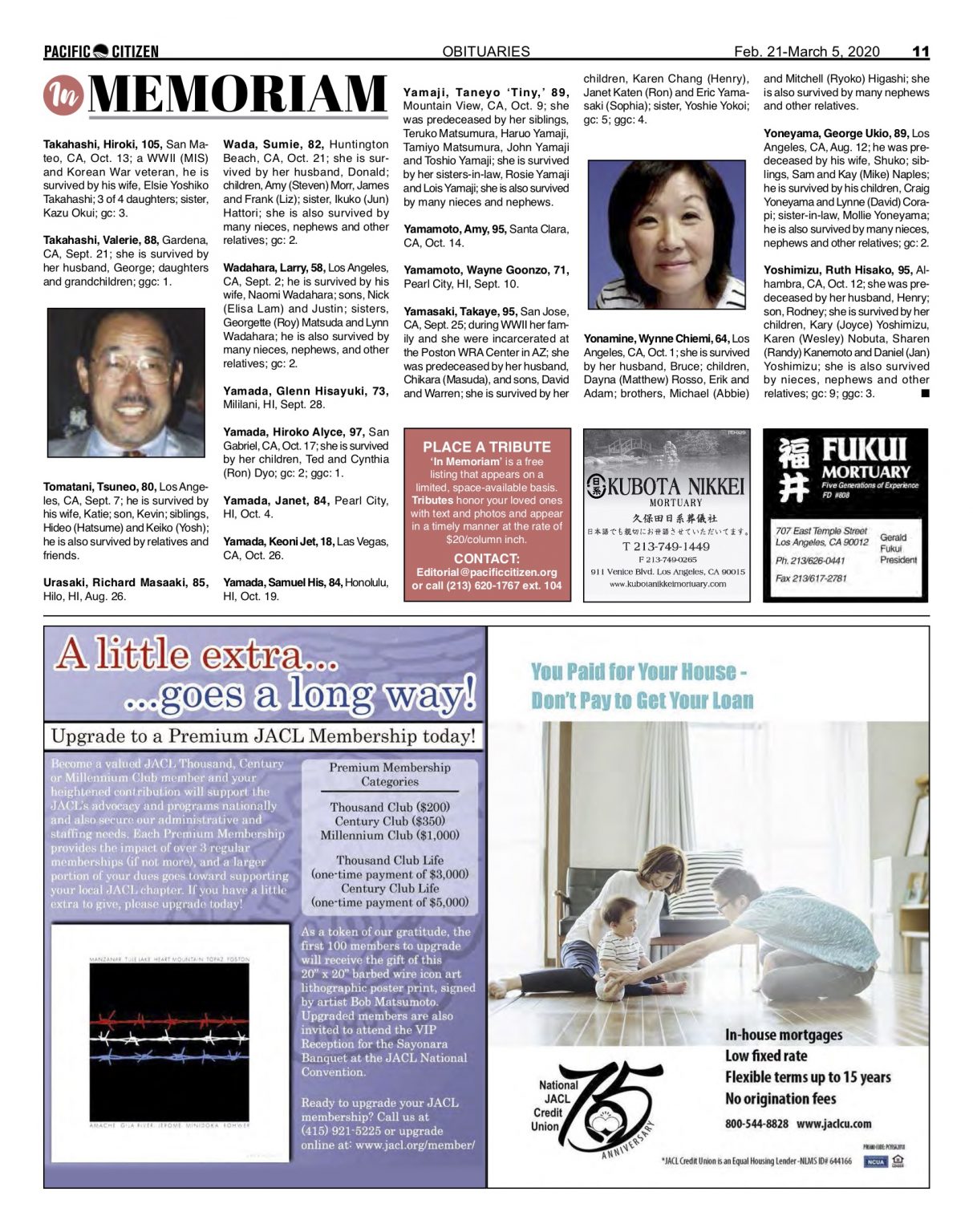 2020 Obituaries Pacific Citizen