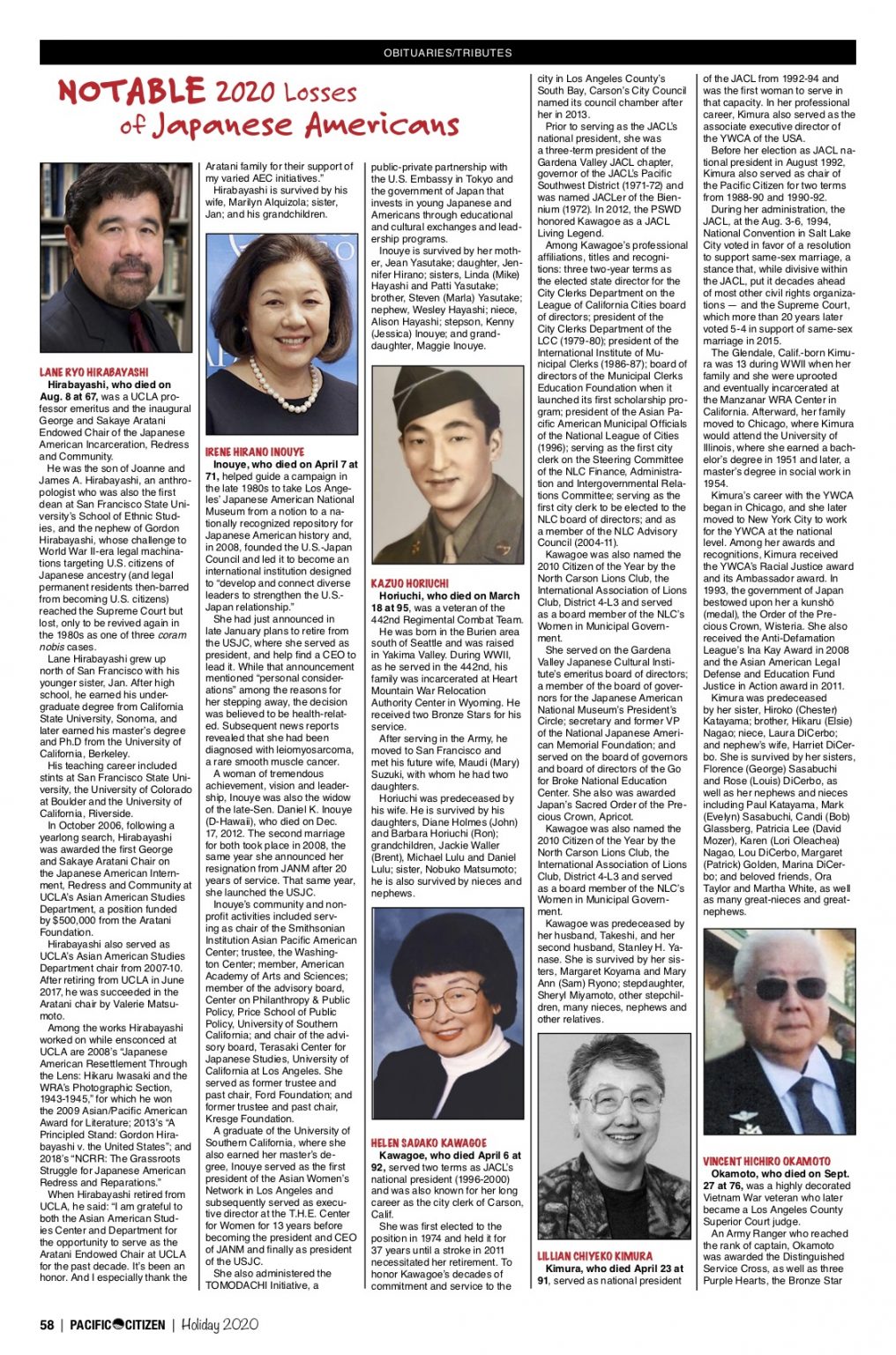 2020 Obituaries Pacific Citizen